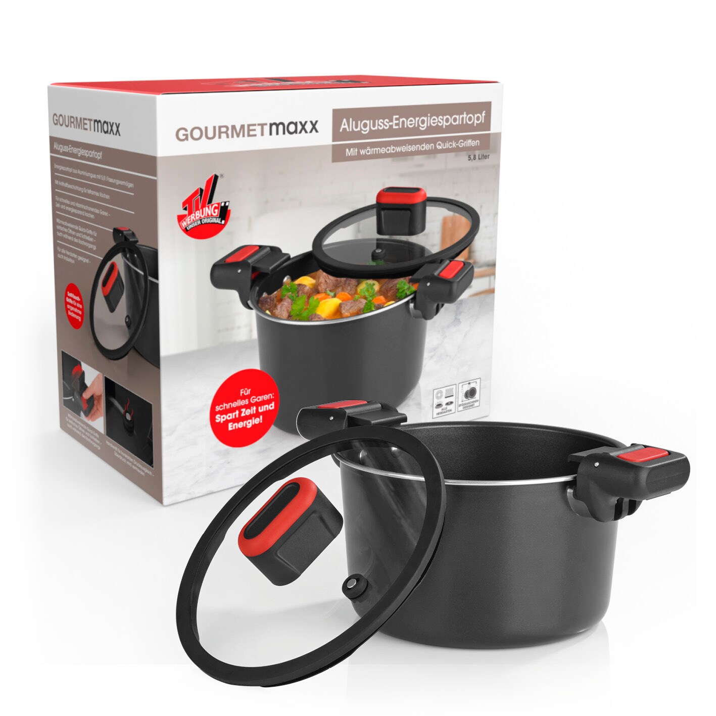 GOURMETmaxx Energiespartopf Aluminium 5,8l