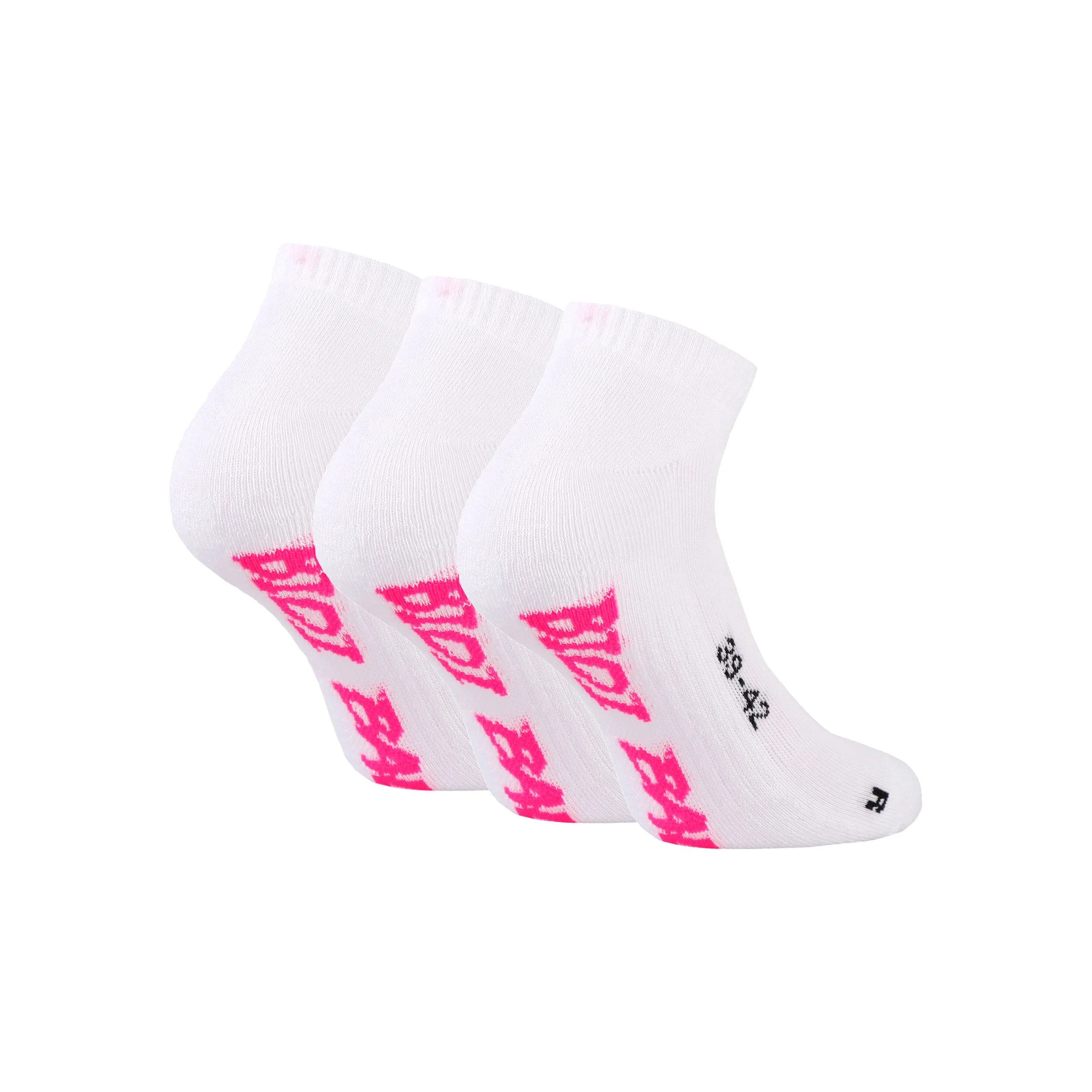 BIDI BADU Leana No Show Tech Chaussettes De Sport Pack De 3 Femmes - Blanc , Pink