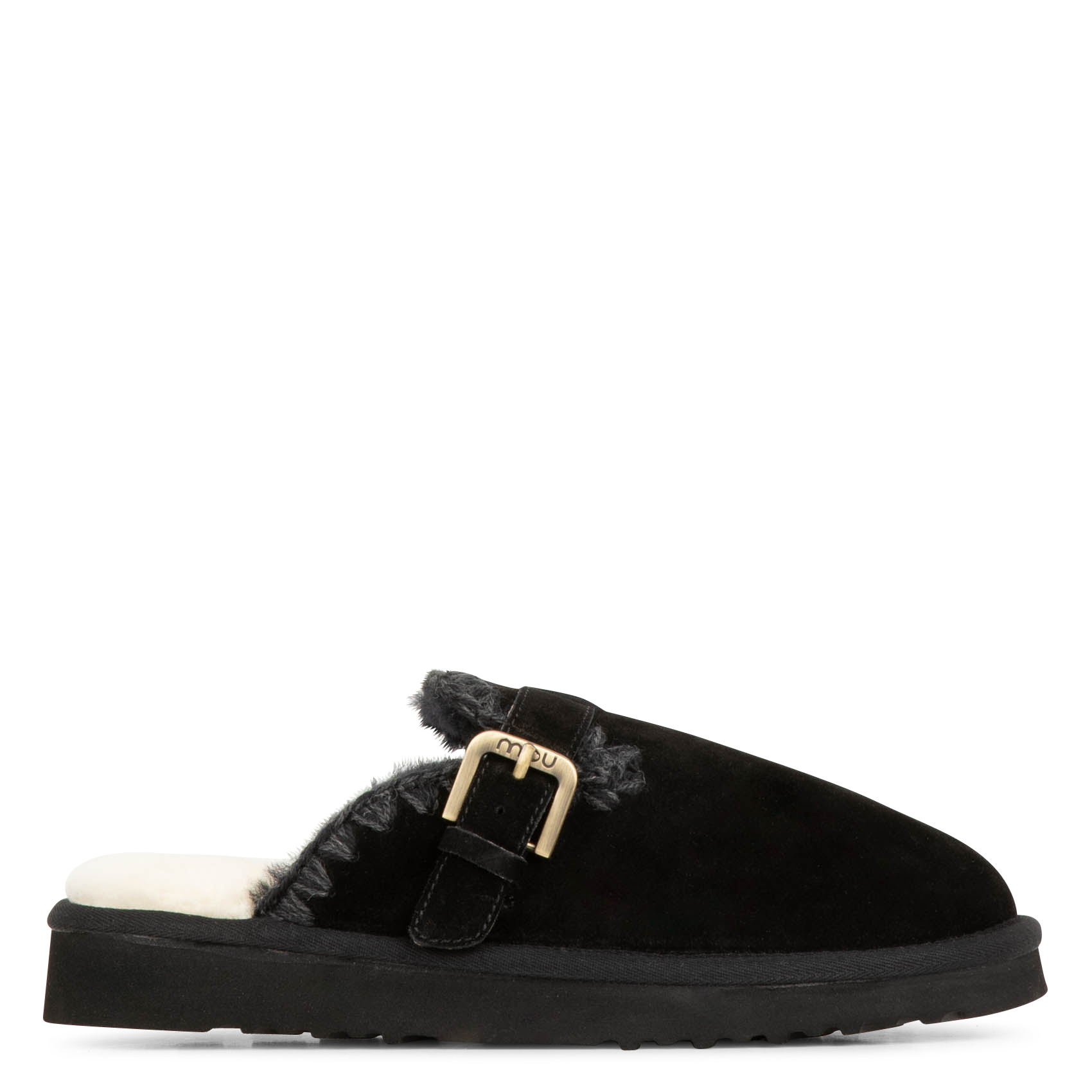 CLOG ESKIMO - Chaussons avec boucle en métal en cuir| Noir