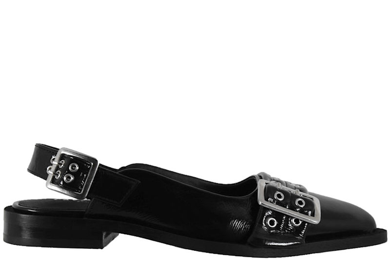 PAVEMENT SASO SLINGBACK LOAFERS I SORT LAKSKIND