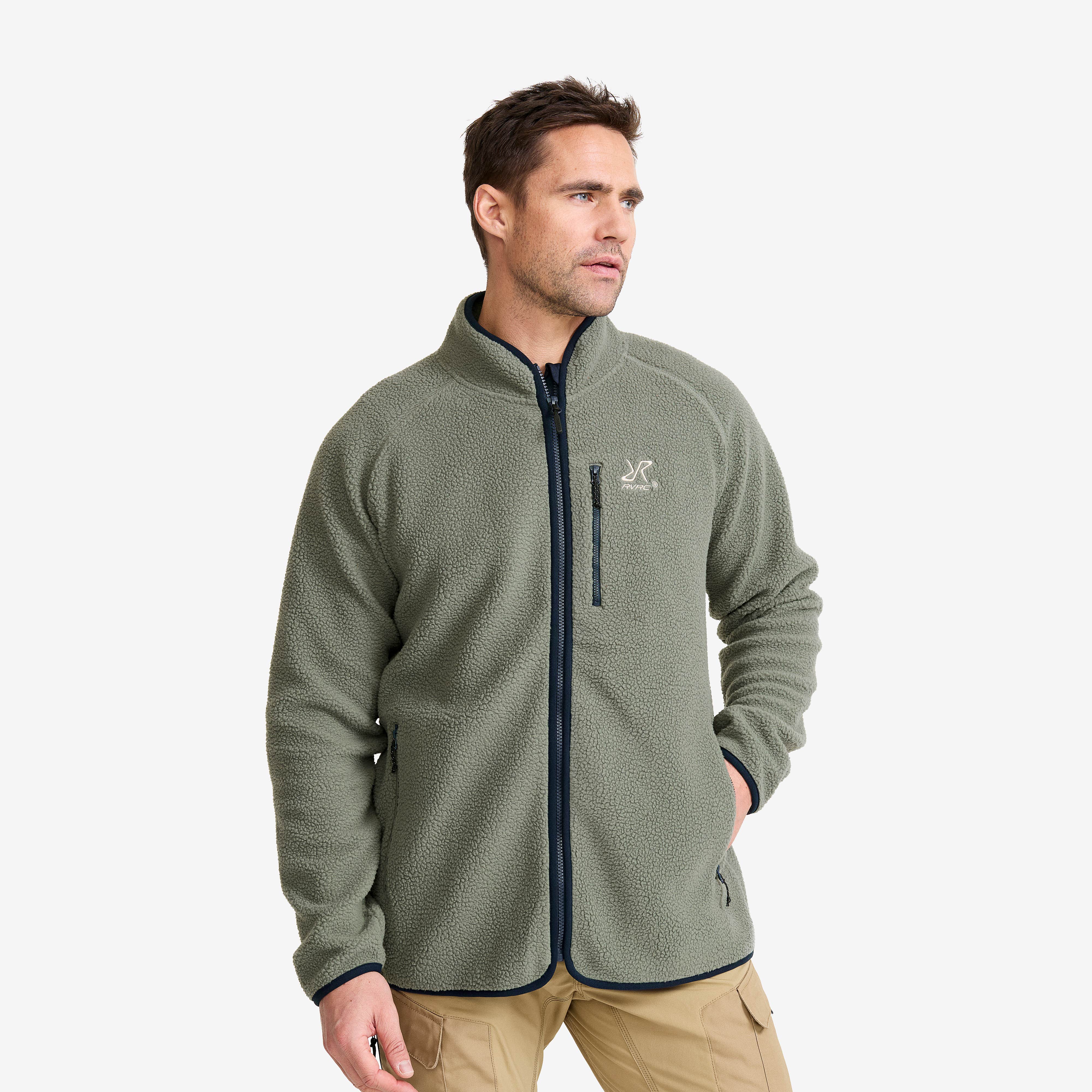 Canyon Full-zip Pile Fleece Herre Castor Gray/Navy