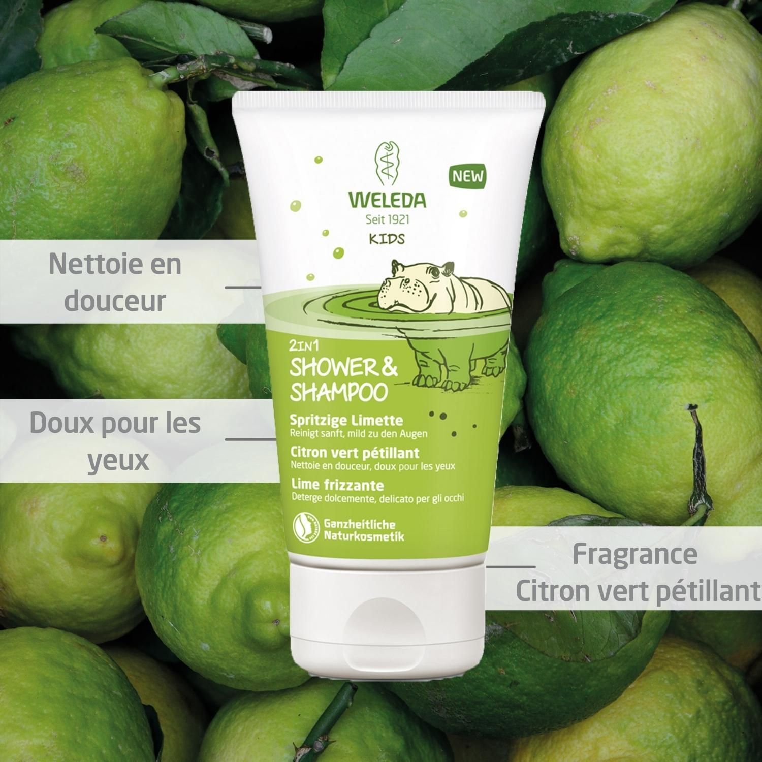 Weleda Kids 2 in 1 Duschcreme-Kinder - Prickelnde Limette