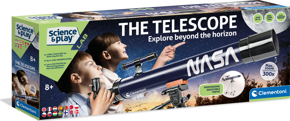 Clementoni - Nasa Teleskop Til Børn - 300X Zoom - Science & Play