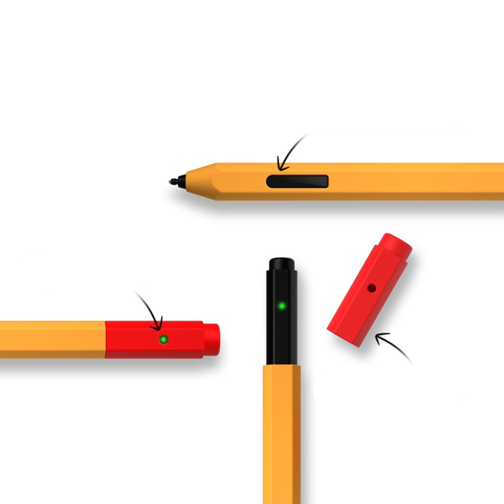 Microsoft Surface Pen Hülle Magnetische Silikon Schutzhülle mit Ersatz Kappen - Rosa