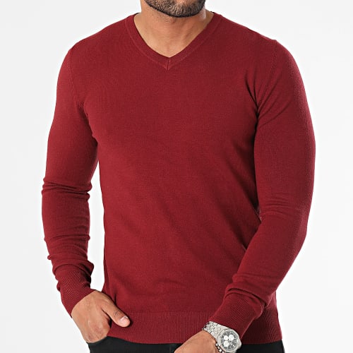 Pull Col V S2005 Bordeaux