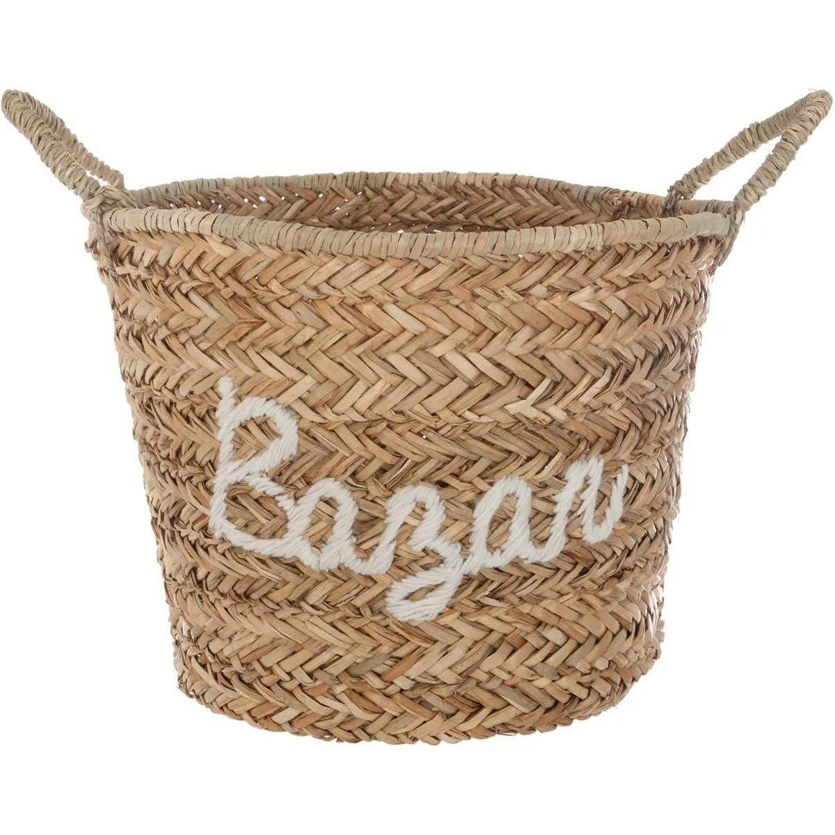 Atmosphera, Createur D'Interieur Atmosphera Panier Osier Broderie Blanc