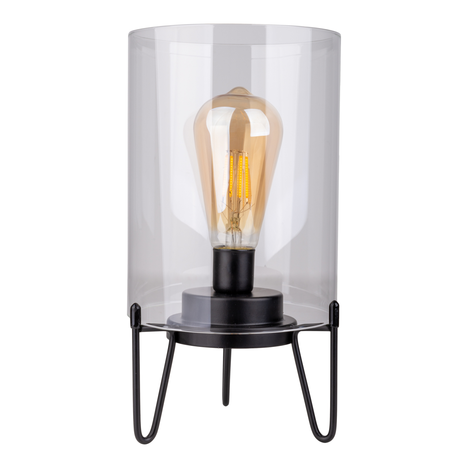 LED-Tischleuchte LONNA - schwarz - Glas - mit Timer