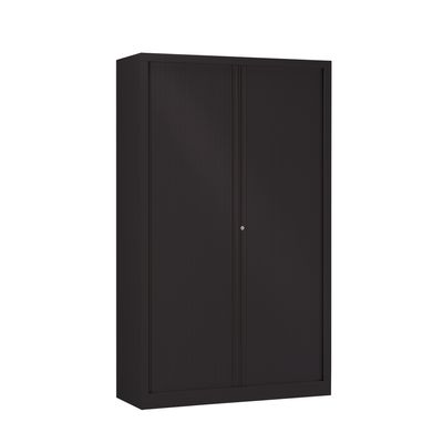 Armoire haute monobloc à rideaux ETIC - 198 x 120 cm - noir