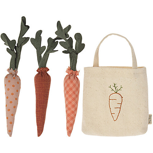 Maileg poppenhuis boodschappentas met wortels - 14 cm