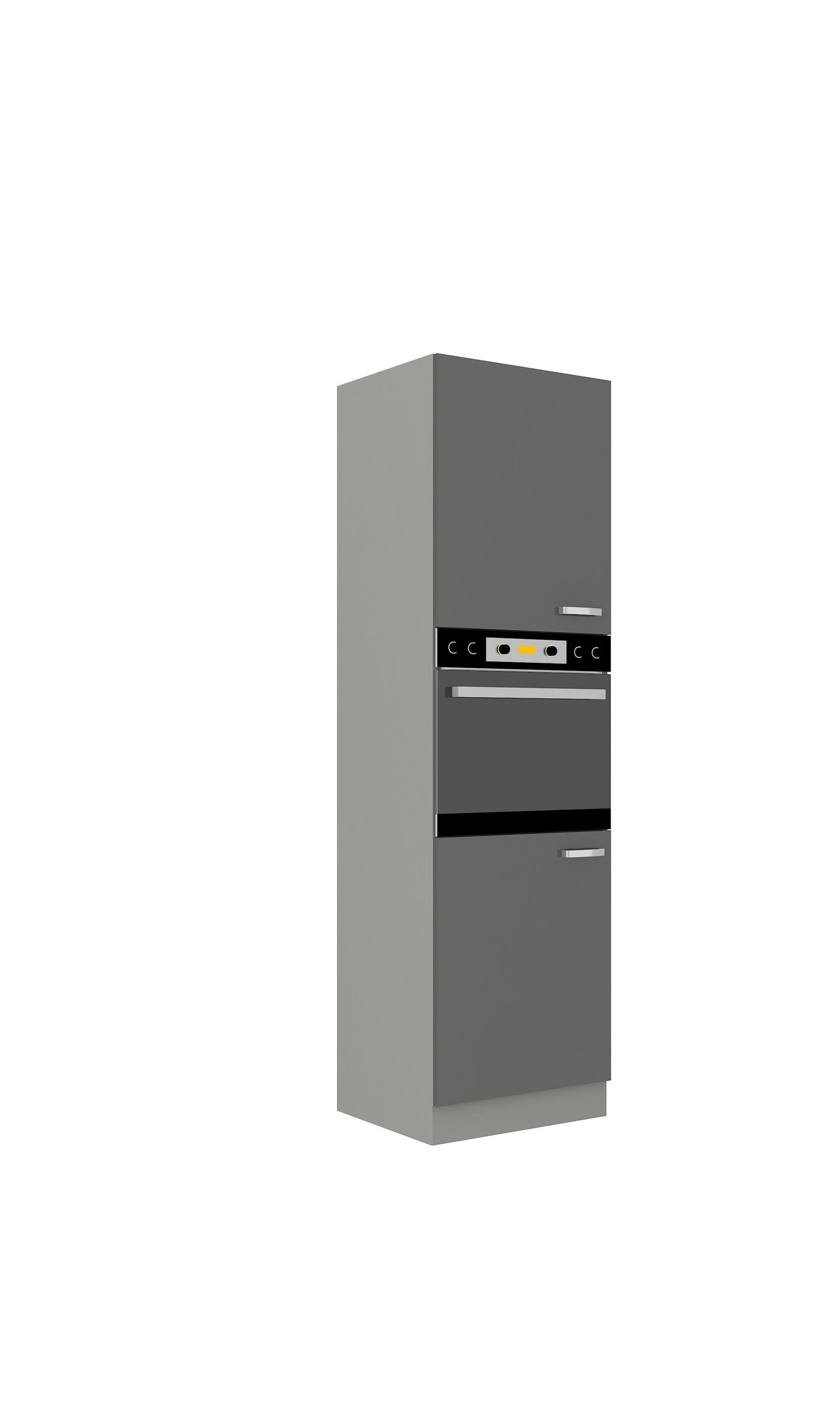 Küchen Hochschrank 60cm Hochglanz Grau Küchenzeile Küchenblock Küche Grey Bianca