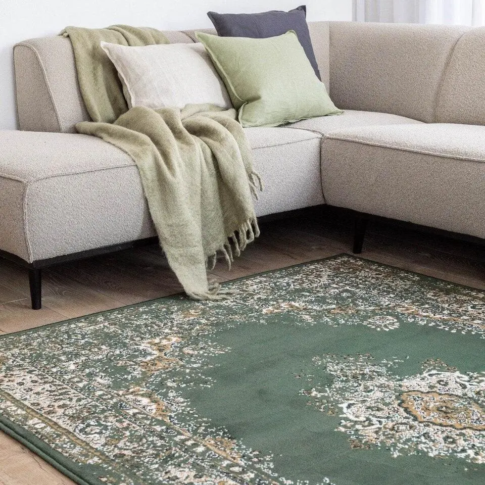 Interieur05 Vintage Vloerkleed Keshan groen - 150 x 80 cm