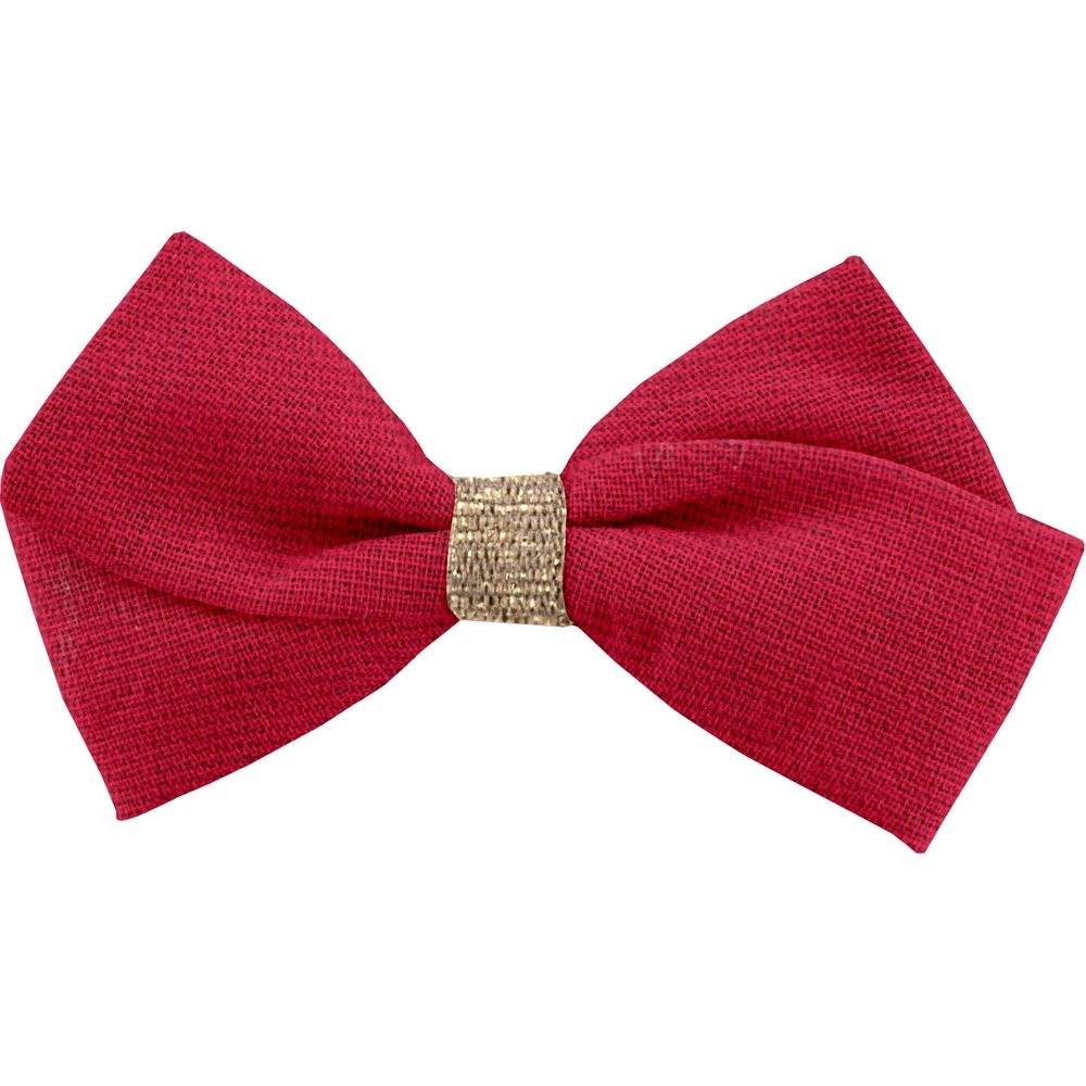 Petite Barrette Double Noeud Croisé Rouge