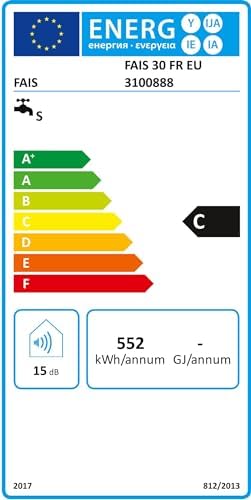 FAIS 30 FR EU Chauffe eau électrique sur évier 30 Litres, Puissance 1500W   Facile à Installer   Classe Énergétique C. Conçu et fabriqué pour être installé en France : Bricolage
