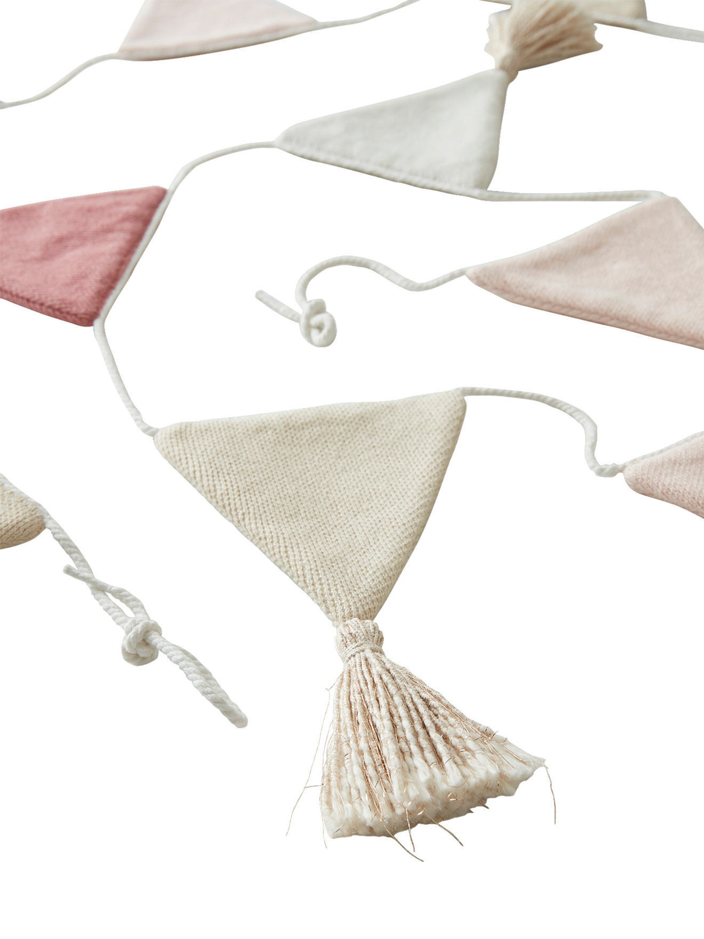 Vertbaudet Kinderzimmer Wimpelkette, gestrickt pudrig rosa