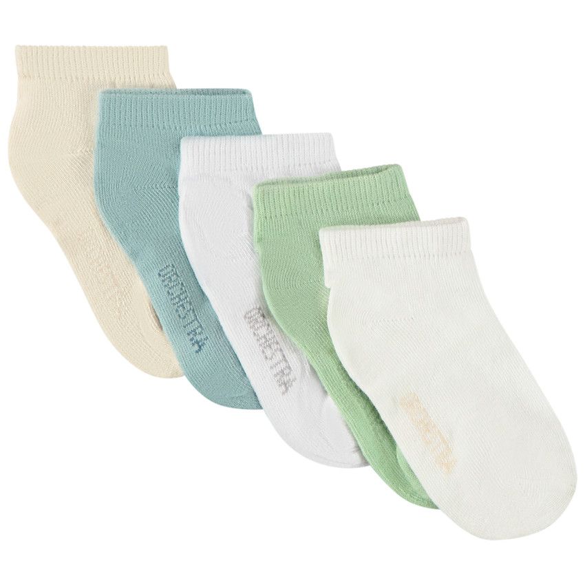 Lot de 5 paires de socquettes unies pour bébé garçon - Ecru