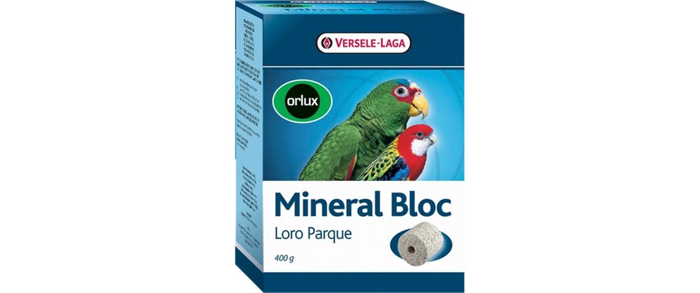 Ziervogelfutter Mineral Bloc Loro Parque, 400 gGritstein für Grosssittiche und Papageien