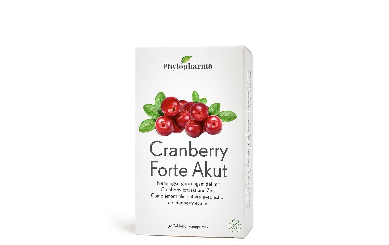 Cranberry Forte Akut 30 TablettenVeganes Nahrungsergänzungsmittel