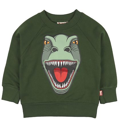 DYR-Cph Sweatshirt - DYRBellow - Grün m. Dinosaurus