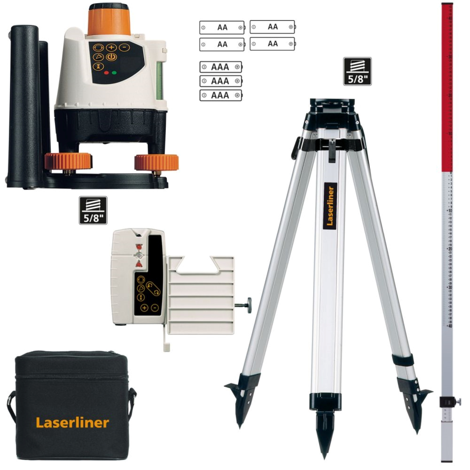 Laserliner BeamControl-Master 120 Set Rotatielaser incl. statief en ontvanger - 120m