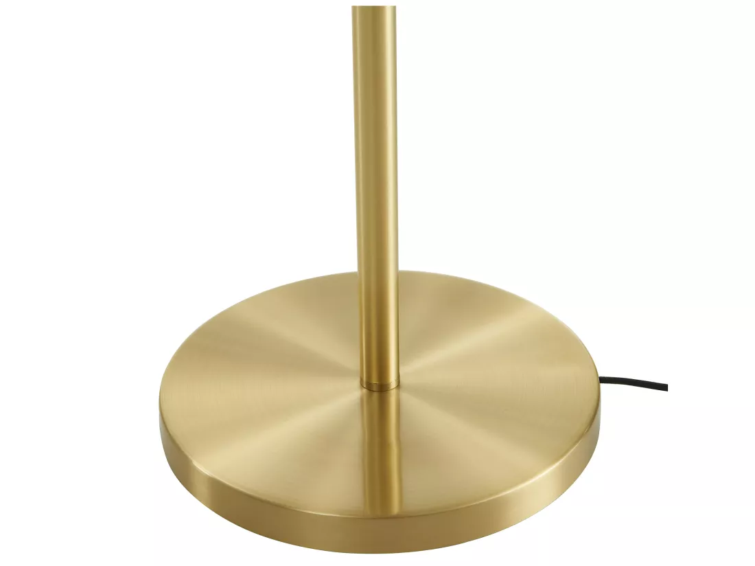 Lampadaire en laiton brossé et 3 globes en verre vintage - H. 148 cm - YUKON