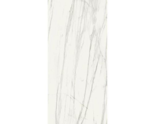 XXL porseleinen steengoed wand- en vloertegel Macael wit 120 x 260 x 0,7 cm gepolijst grijs