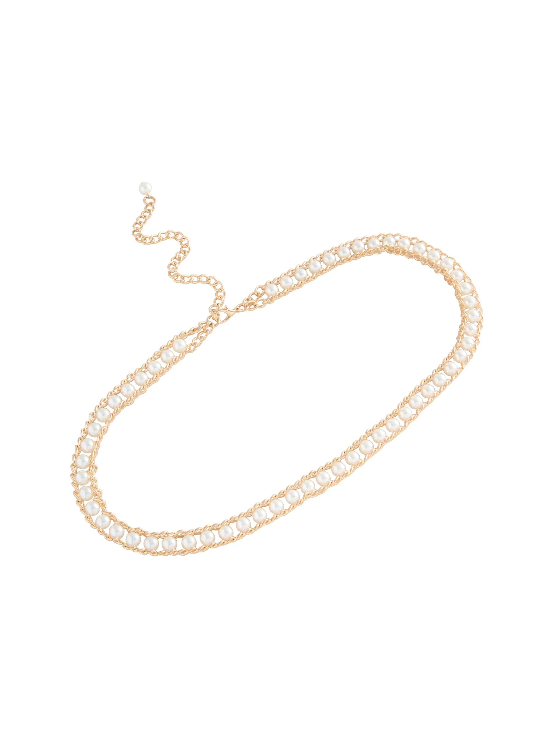 Gold Tone Pearl Bead - Kettingriem