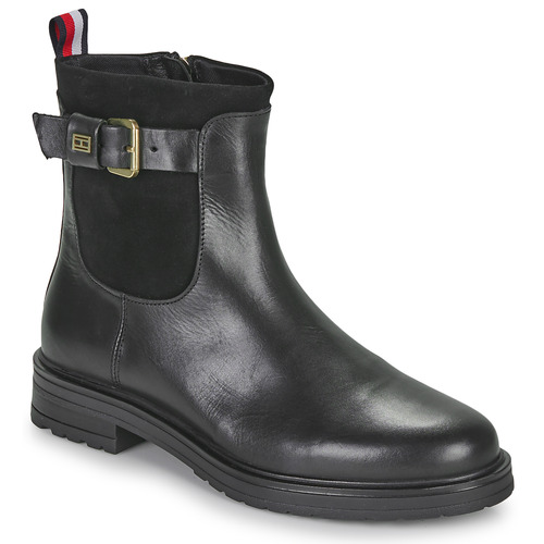 Tommy Hilfiger - THERMO MATERIAL MIX BELT BOOTIE Negro