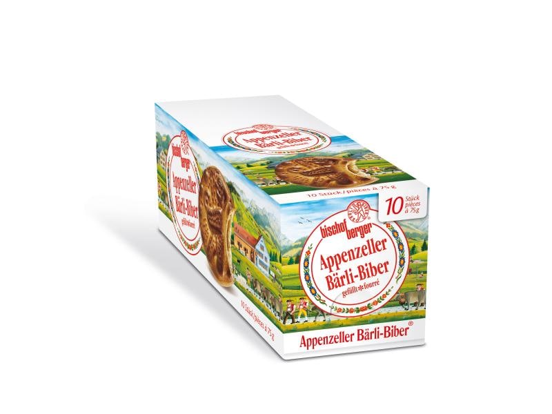 Bischofberger Gebäck Appenzeller Bärli – Biber 10 x 75 g Gebäckspezialität aus dem Appenzell