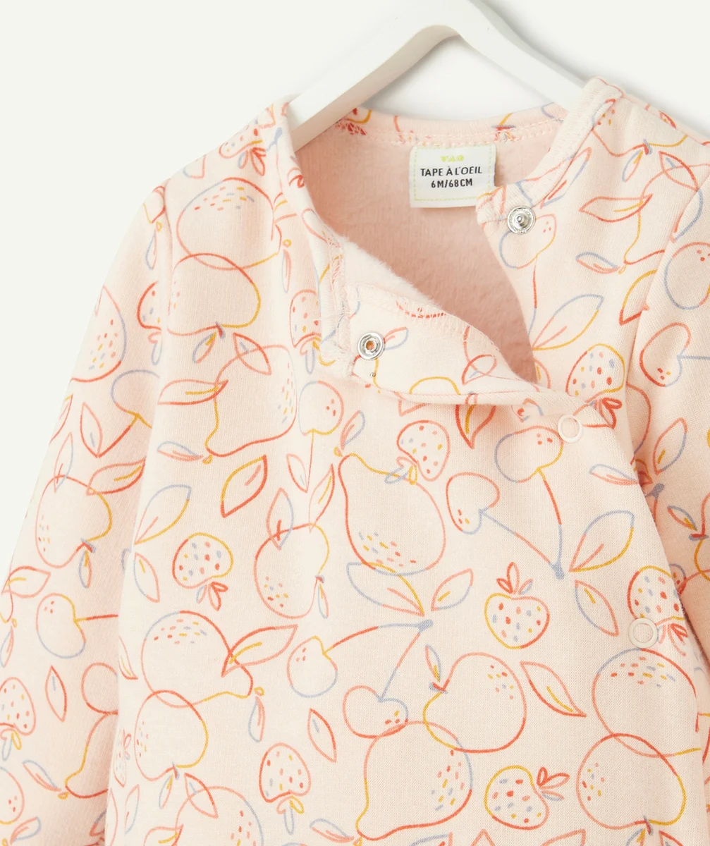 DORS BIEN BÉBÉ EN FIBRES RECYCLÉES ROSE IMPRIMÉ FRUITS