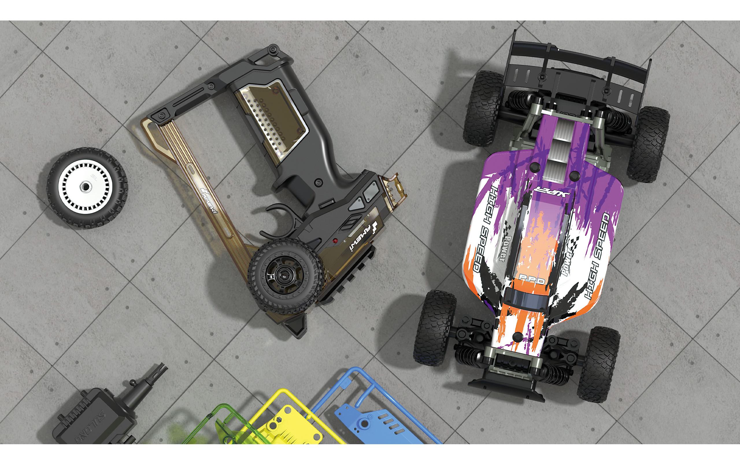 Buggy CoolRC DIY Race 2WD Bausatz, 1:18Kleiner RC Buggy zum selber zusammenbauen