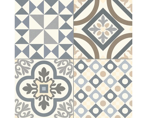Porseleinen wand- en vloertegel Heritage grijs in 19 verschillende designs 33,15 x 33,15 cm
