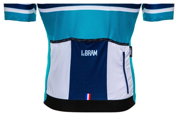 Maillot Manches Courtes LeBram Tourmalet Marine Turquoise