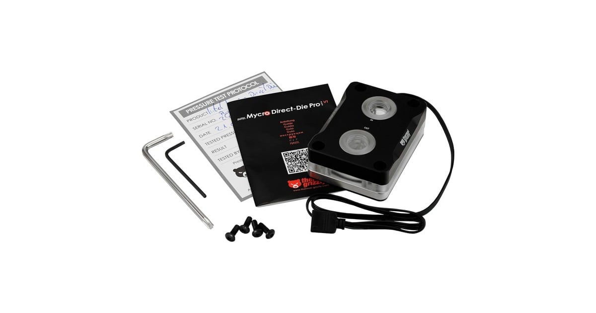 Thermal GrizzlyIntel Mycro Direct-Die Pro RGB heatsink  (Zwart/transparant)