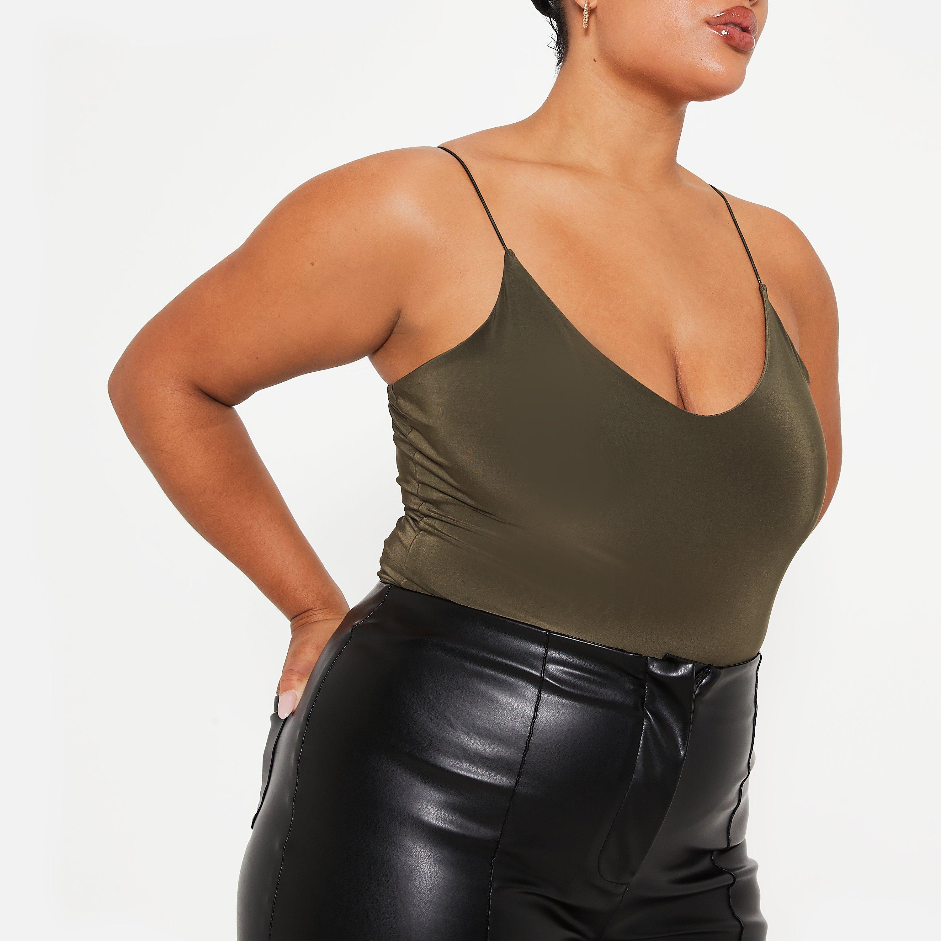 I Saw It First ISAWITFIRST Double Layered Cami Slinky Bodysuit