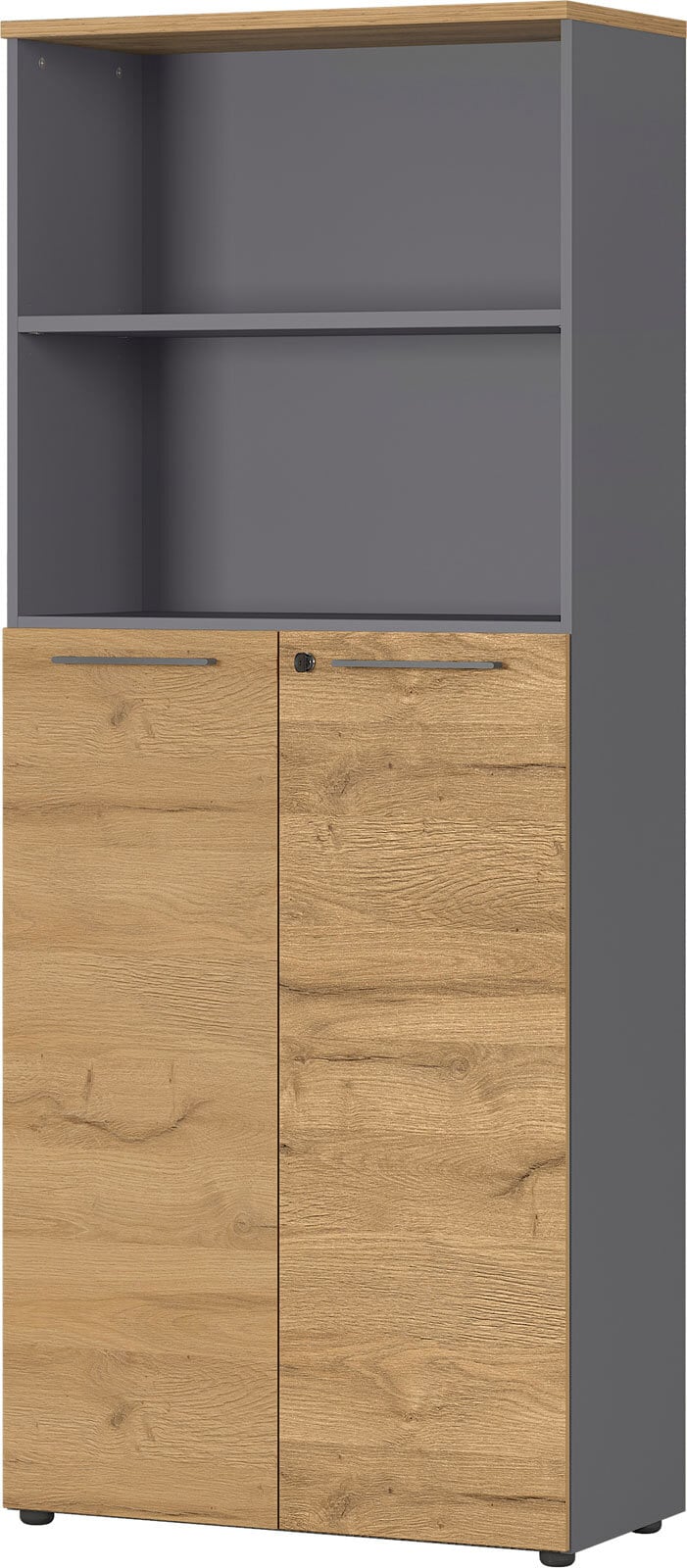 Aktenschrank ISORNO 80 cm Graphitgrau/ Eiche