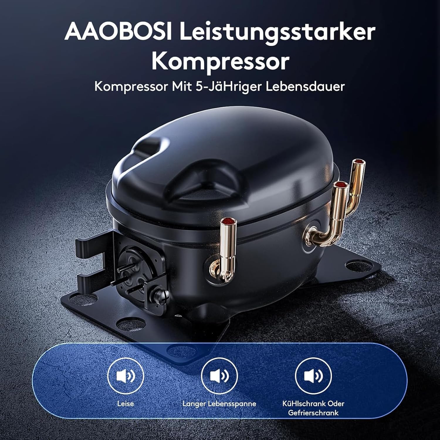 AAOBOSI Kompressor Kühlbox 38L, Kühlbox Auto -20°C bis 20°C, Robuste Kühlbox 12V 230V für Autos, Lastwagen, Boote, Wohnmobile, Camping und Angeln