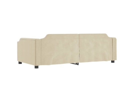 VIDAXL - Lit de jour avec gigogne et tiroirs crème 100x200 cm tissu