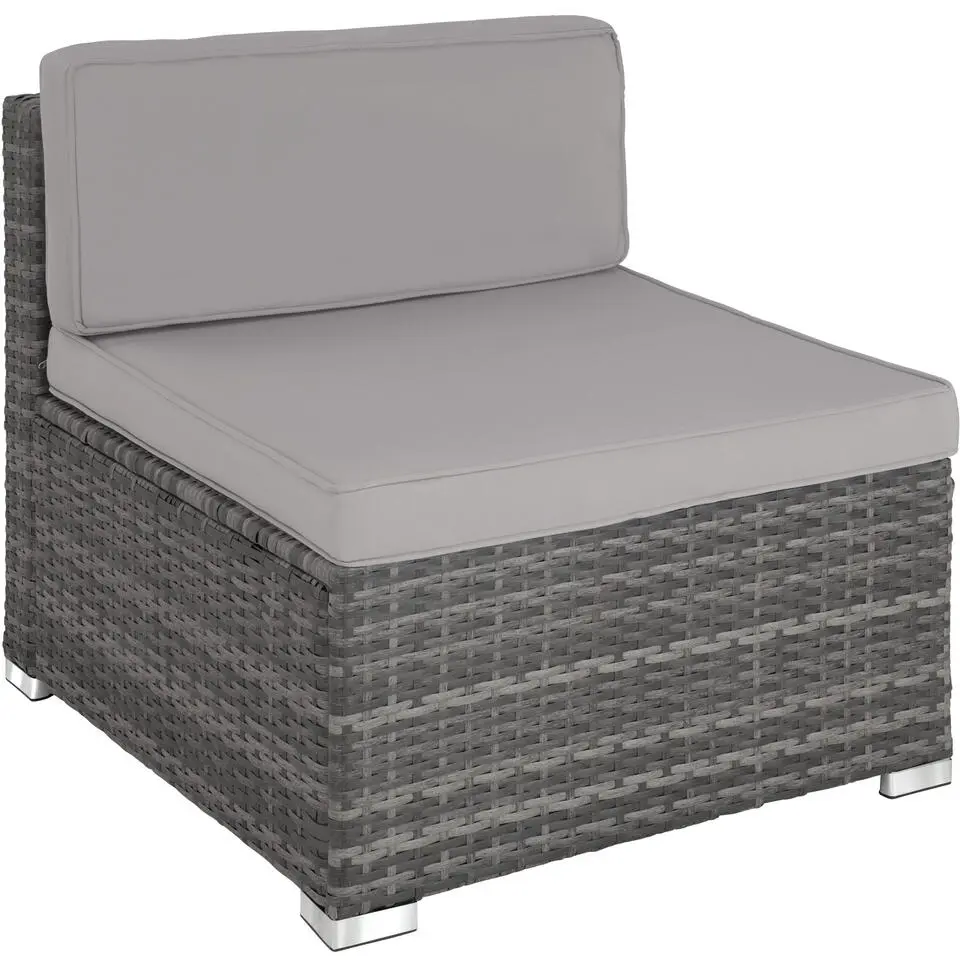 tectake - Loungeset Pisa met opbergbox kussens - wicker - grijs