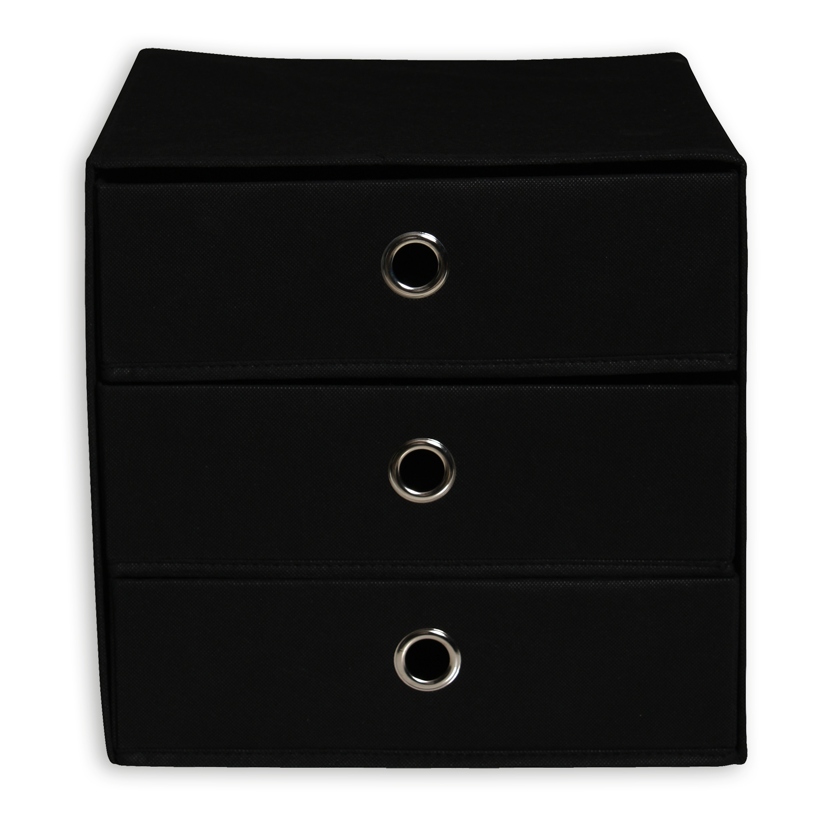 Faltbox - schwarz - 3 Schubladen