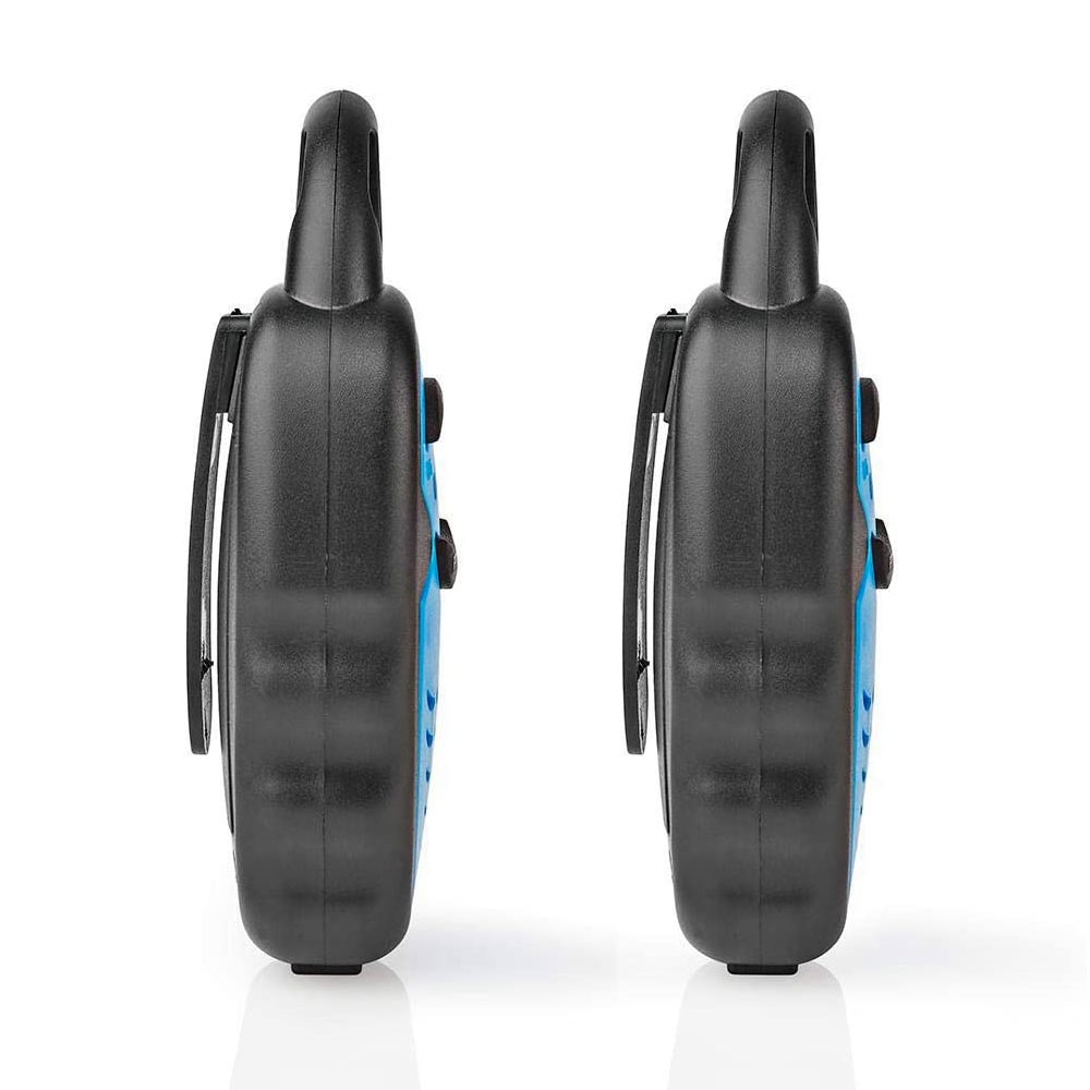 (2er Set) PMR Walkie Talkie mit LCD Anzeige 3 km Reichweite 3 Kanäle (WLTK0300BU) - Schwarz / Blau