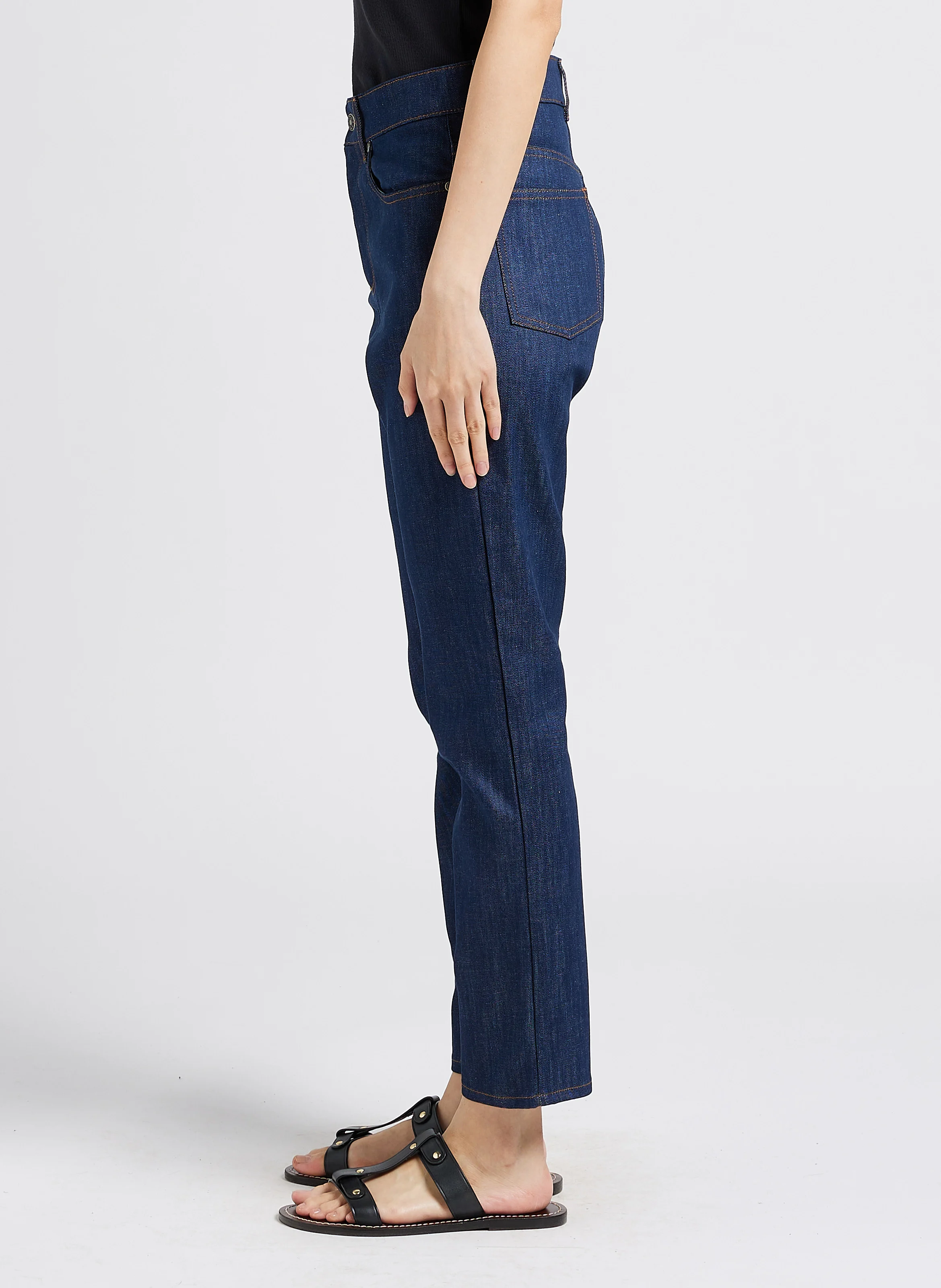 BARNEY - Jean girlfriend en coton | Bleu
