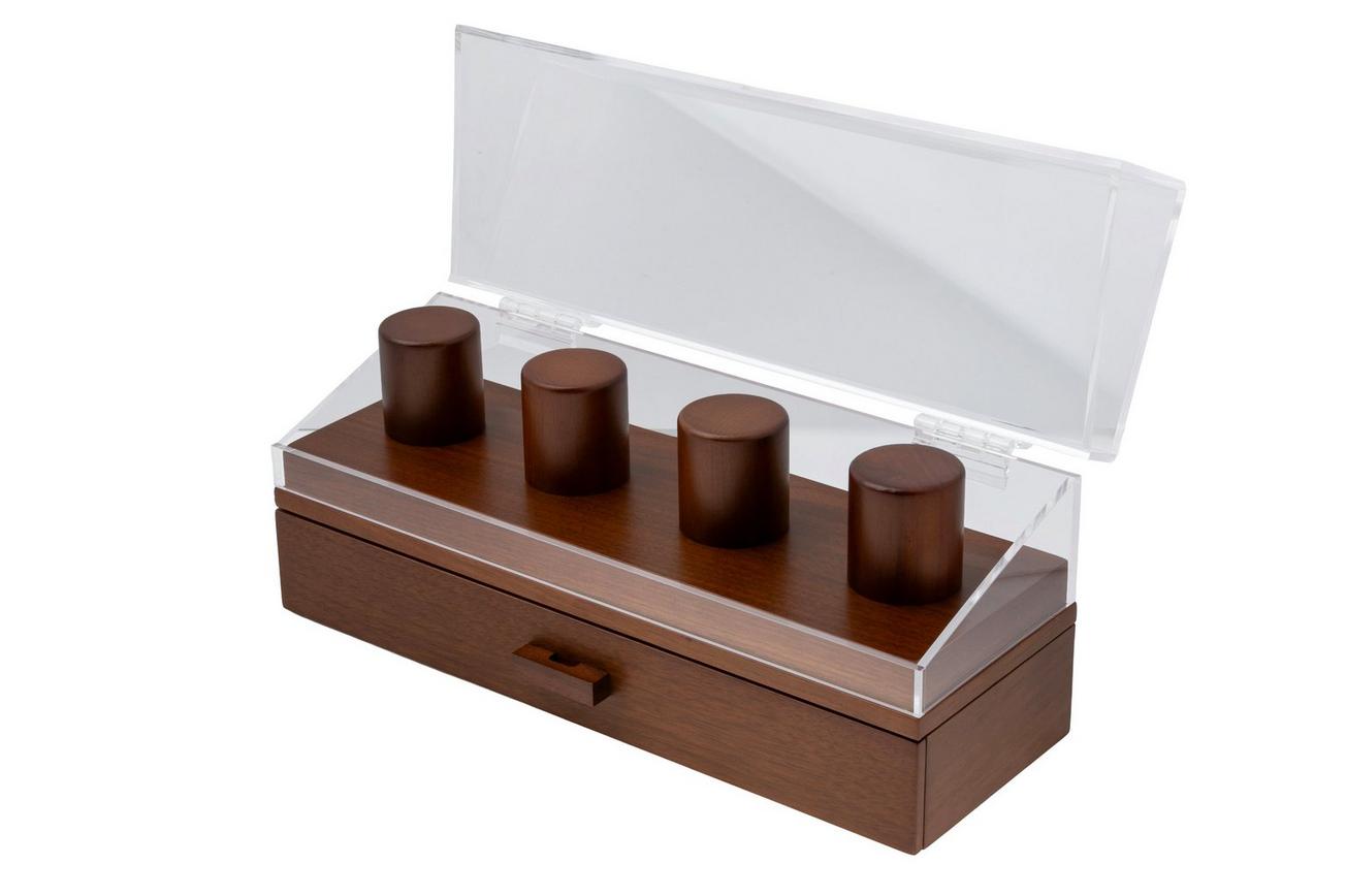 Holme & Hadfield Watch Deck Pro LP-Y09T-8KUM Walnut, horloge display voor 4 stuks