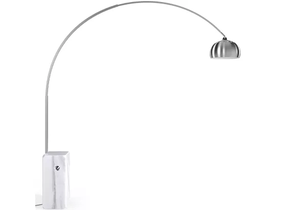 Lampadaire avec Base en Marbre - Lampe de Salon - Bow Blanc