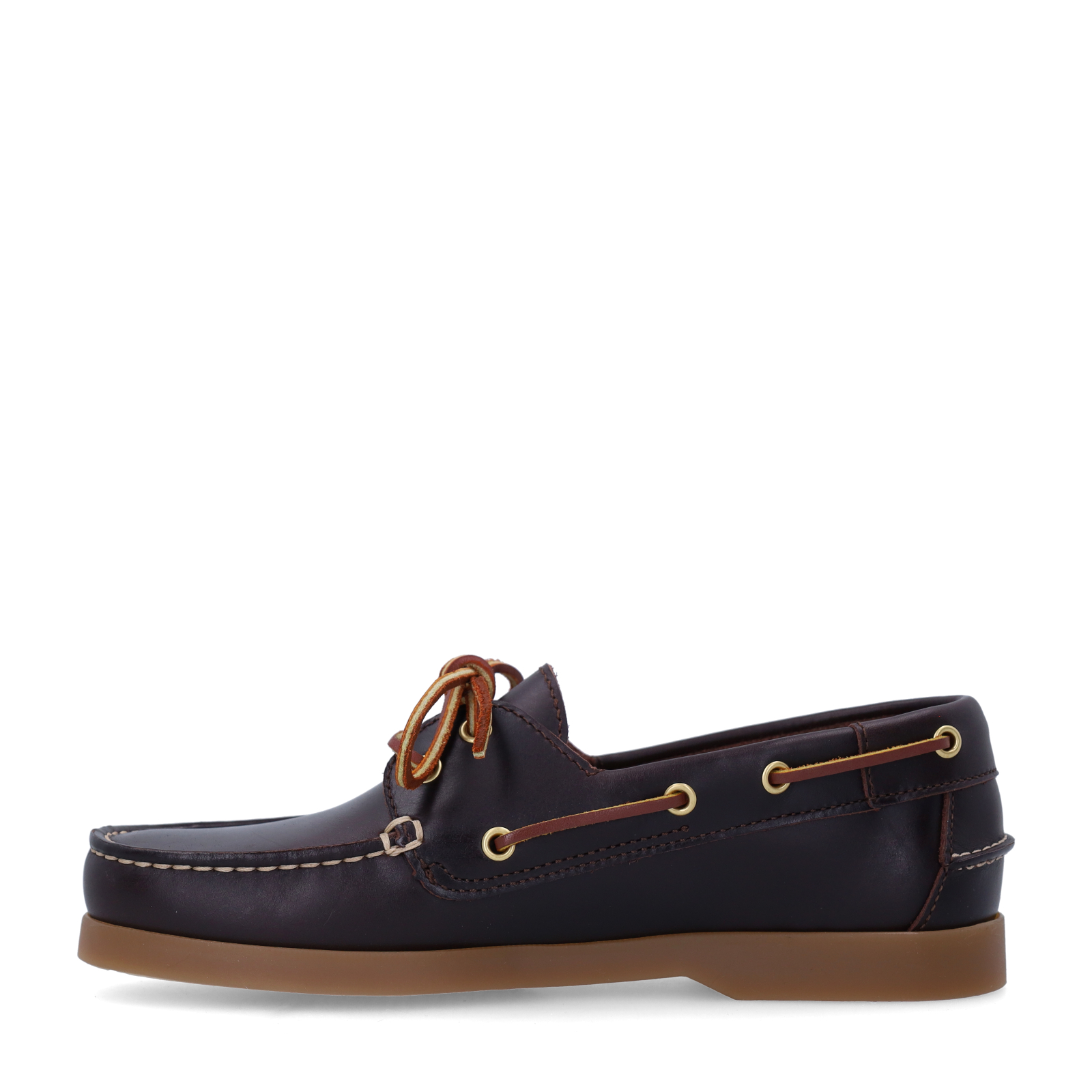 Bruine leren bootschoentjes