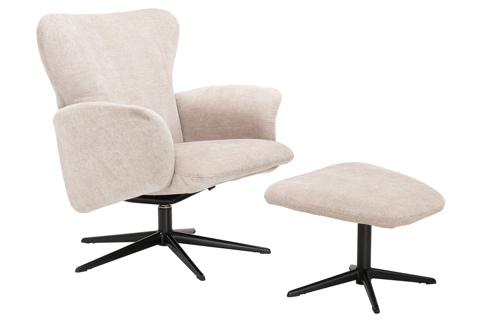 Luna krakk Tekstil Teddy 3612 beige med Polaris sokkel i sort