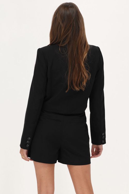 Zwarte blazer playsuit met zakken & cut-out
