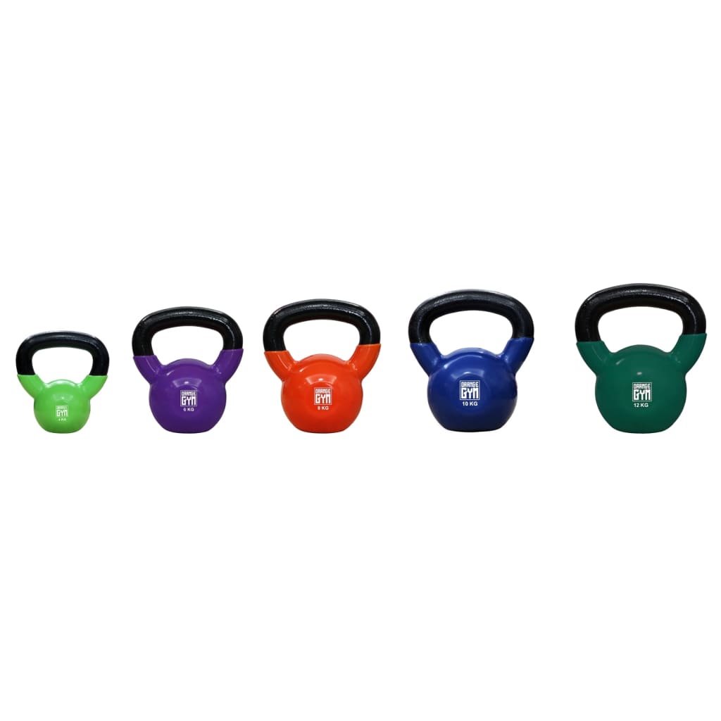 Kettlebell de vinil laranja para academia, 8 kg