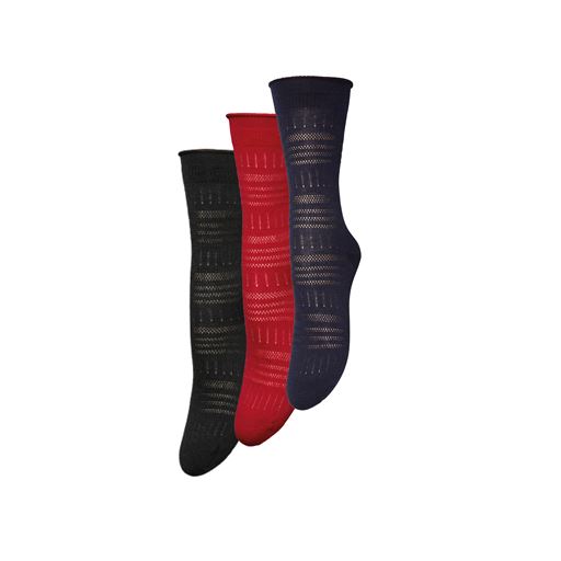 Beck Söndergaard Lucretia Wola 3-pak Strømper, Black/Navy/Red, 37/39
