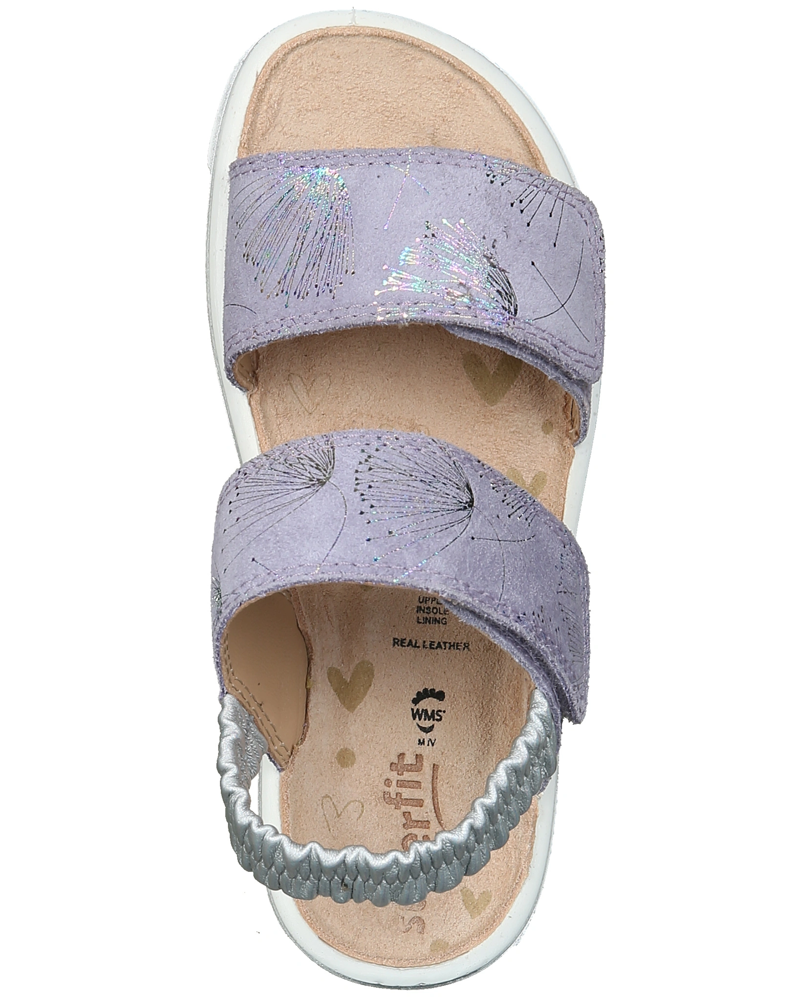 Leder-Klettsandalen SPARKLE GIRL in lila