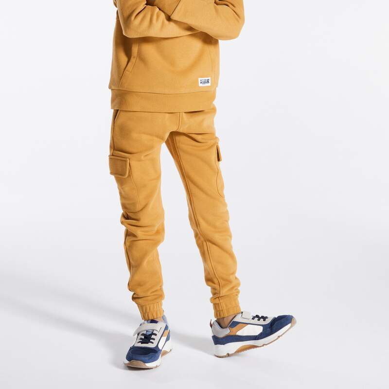 Jogging uni à poches cargo marron garçon